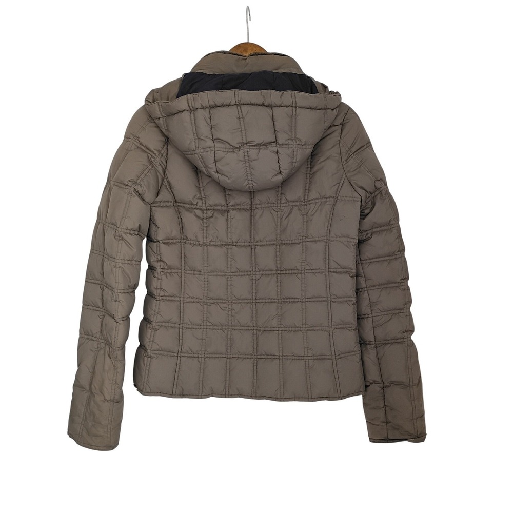 Abercrombie Fitch Puffer Jacket Hooded Quilted Full Zip Brown Size Medium - Picture 12 of 13